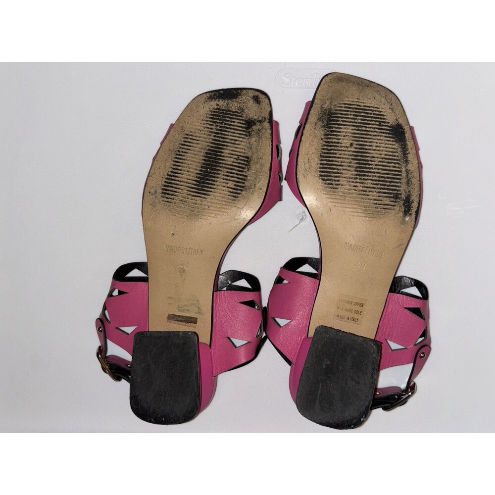 Emanuele Crasto Pink Strappy Heel Sandals Made In Italy Leather Size 9-9.5 - Picture 7 of 9